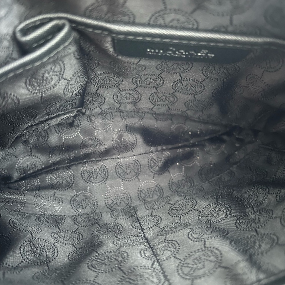 Michael Kors Black Nylon Crossbody Bag Saffiano Leather Trim‎ Silver Hardware - Picture 3 of 3